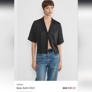 aritzia Wilfred Beso Satin T Shirt